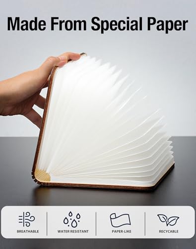 8.3 in Wooden Book Lamp, Book Lovers Gifts,Teacher Appreciation Gifts - color: Walnut, size: Large