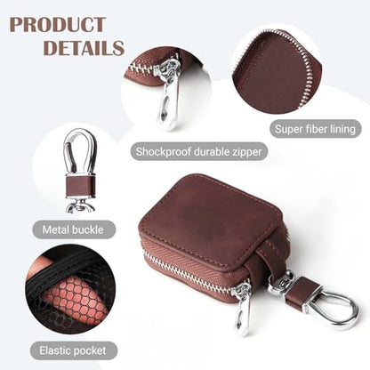 Earbud Case Headphone Storage Case Compatible with Airpods 1/2/3/Pro Wireless Earphones Carrying Pouch Small PU Leather Bag Shockproof Earpods Cover Universal Bag Travel Protection Pouche-Dark Brown - color: Dark Brown