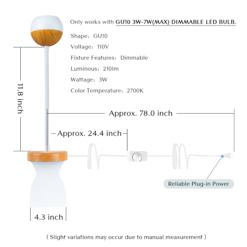 Solfres Patented Innovative Design Headboard Reading Light. No Drilling Book Light for Bedtime Reading. Dimmable LED Book Reading Lamp with Bulb. Movable & Flexible, Burlywood - color: ‎Burlywood, size: M