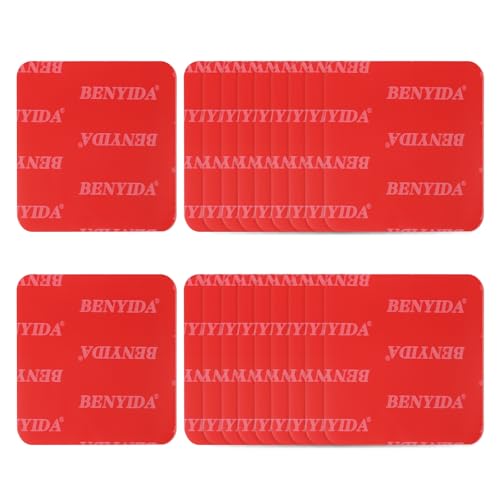 20 Pcs Double Sided Adhesive Pads, 1.97 x 1.97 Inch Dash Cam Sticky Pads Self-Adhesive Square Mounting Foam Tape Waterproof & Heat Resistant for Car Walls Picture Home Decor, Red - size: 1.97 x 1.97 Inch