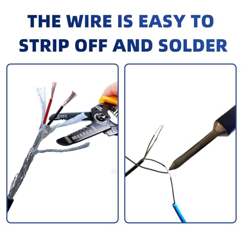 20 Gauge 100% Pure Copper 2 Conductor Flexible Shielded Wire 30FT, UL2464 20AWG 2 Core EMI/RFI Shielding Shielded Cable for Automotive, 3D Printer,CNC VFD Spindle, Stepper Motor, Sound, Speaker - size: 30FT, style: 20/2