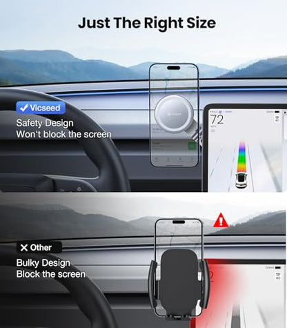 VICSEED Tesla Phone Mount for Model 3/Y,[Strongest Magnet] Car Phone Holder - color: Quicksilver