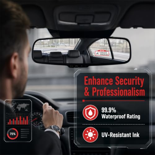 KEANBOLL 8 Pieces Double Sided in Car Camera Audio Video Recording Window Vinyl Stickers,Car Video Recorder Waterproof Stickers,Waterproof & Sun-proof Durable Car Camera Recording Stickers (9 x 3.5