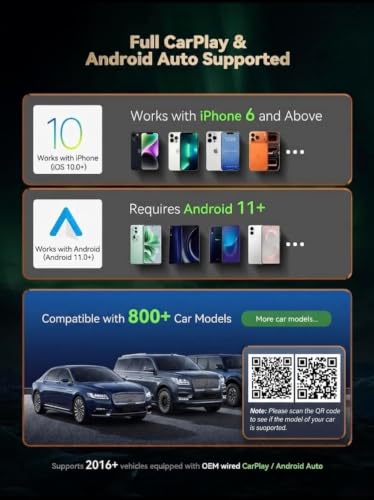 2026 Wireless CarPlay & Android Auto Adapter – 2-in-1 Plug & Play Dongle, Converts Wired to Wireless, Auto Reconnect, Low Latency, for iOS 10+ & Android 11+ with Factory Wired CarPlay - color: Dark Gray
