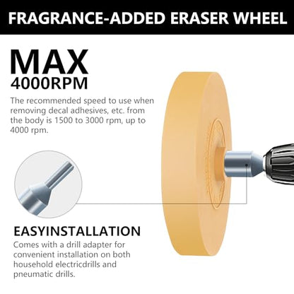 3.5in Eraser Wheel, Safe On Paint, Scented Adhesive Eraser Wheel for Drill - style: 3.5in add fragrance