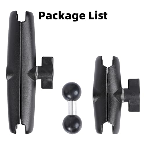 Dual Extension Double Socket Arm with 1" Double Ball Adapter Compatible with RAM B Size Mount and Other 1 inch Industry Standard Device, 360° Rotation Rod for Bike, Truck, Car (10.47" Length) - size: 10.47 " length