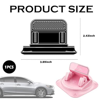 Car Dashboard Phone Holder 360° Rotatable,Portable Anti-Slip Car Phone Holder Horizontal & Vertical Place,Strong Self-Adhesive Dashboard Cell Phones Holders Cars Accessories (Pink) - color: Square Surface/Pink