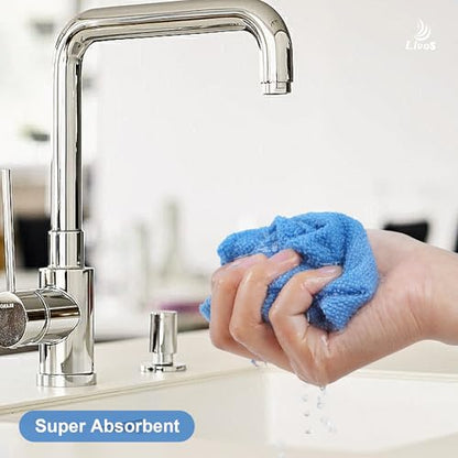 LIVOS Microfiber Cleaning Cloth Roll - 80 Pack, Reusable Paper Towels Blue Tear Away, Microfiber Towels for Cars, Super Absorbent Lint Free Cleaning Rags for House, Kitchen, Window-11.5"x11.5" - color: Blue