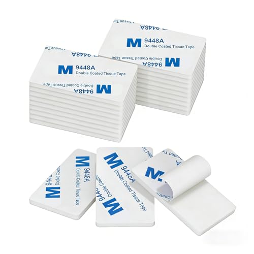 Double Sided Foam Tape, 3mm Thick 48Pcs Heavy Duty Waterproof Adhesive Pads for Wall, Car, Photo Frame & Office - color: White
