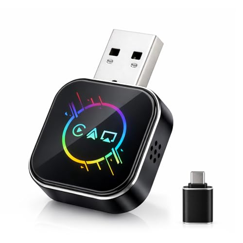 ELECROW 4 in 1 Wireless CarPlay Adapter for iPhone＆Android