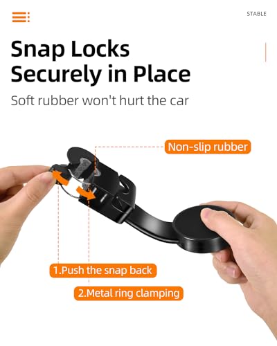 1 Pack Headrest Hook for Car Seat Back with Magnetic Phone Holder, Multifunctional Car Seat Hooks for Purses and Bags Handbag Grocery Bag, Purse Hanger Car Organizers and Storage Accessories