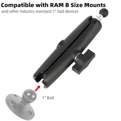 1" to 17mm (0.67") Ball Adapter with 5.9" Long Double Socket Arm, Compatible with RAM B Size Mounts, Fits Garmin GPS Mount and 17mm Swivel Ball Mounting Phone Holder - style: 1" to 17mm Ball Adapter with 5.9" Arm