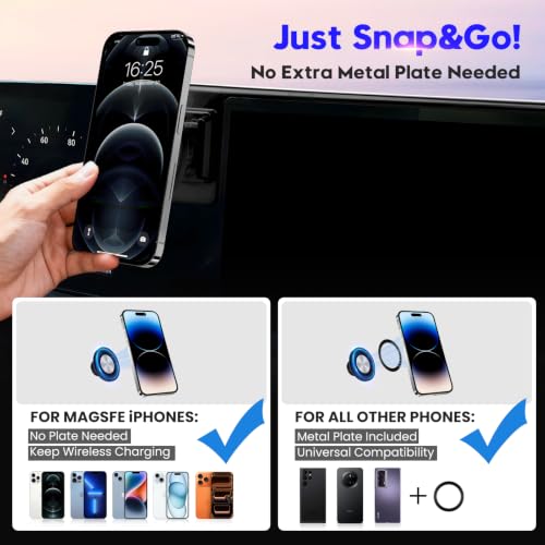 Sunsdrew Car Phone Holder for 2026 Nissan Sentra Accessories, Sentra S SV SR SL Phone Mount for 12.3-Inch Screen, Tool-Free Fixed Clip, 360° Rotation, Does Not Affect Air Vent - size: For Nissan Sentra