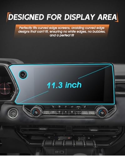CDEFG For 2024 2025 2026 GMC Canyon Screen Protector - 11.3 Inch Matte Anti Glare Tempered Glass - Canyon (Elevation, AT4, Denali, AT4X) Touchscreen Accessories - color: Canyon 11.3 Inch Matte Anti Glare