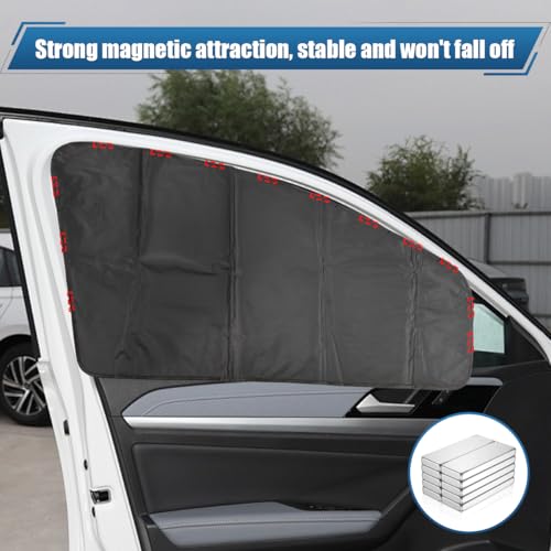 4PCS Magnetic Car Side Window Sun Shades, UV & Privacy Protection Curtains, Universal Window Covers for Sleeping, Breastfeeding, Camping, Travel, Changing Clothes (Black)