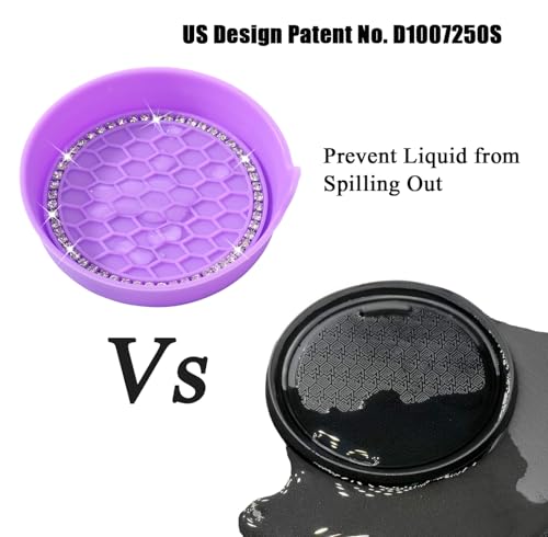 Amooca 2-Pack Car Cup Holder Coaster Bling Crystal Rhinestone Car Interior - color: Purple, size: 2 Pack