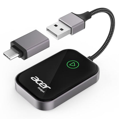 acer CarPlay Wireless Adapter for Apple — iPhone Wireless Apple CarPlay Wireless Adapter Upgrade Wired CarPlay to Wireless for Seamless Music Navigation Calls and Messages