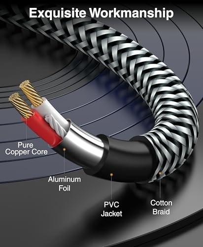 BlueRigger 3.5mm Aux to 2RCA Audio Cable (10FT, 90D Stereo Splitter Y 2RCA Male, Braided, 1/8" RightAngled TRS to RCA, Hi-Fi Sound, Metal Shell) - for Phones, Amplifiers, Tablets, Home Theater, HDTV - size: 10FT, style: 3.5mm Angled