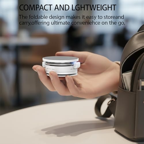 Vacuum Suction Cup Phone Holder, 360° Rotating Magnetic Double-Sided Car Phone Mount, Strong Grip Dashboard & Windshield Stand, Foldable Telescopic Phone Holder for Home Gym Mirror Use White - color: White