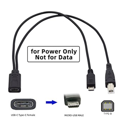 chenyang USB C Splitter Multi Charging Cable,USB C 1 to 2 USB B/Micro USB Charge Extension Cable Supports Charging Two Devices at The Same Time 0.98FT/0.3M - style: USB C to USB B ＆ Micro USB