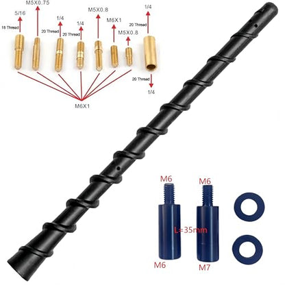 Car Short Antenna 7 Inch, Carbon Fiber American Flag Auto Radio Antenna for AM/FM Reception, Universal Vehicle Roof Antenna – for Ford F-150 Jeep Wrangler Toyota Tacoma Honda CR-V