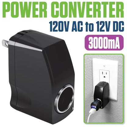 Cellet AC to DC Adapter Convert 120V/110V to 12V AC/DC Power Converter Car Cigarette Lighter Socket (Maximum Power Rating 3Amp (3000mA)) (Not for Air Compressor, Air Pump, Vacuum)