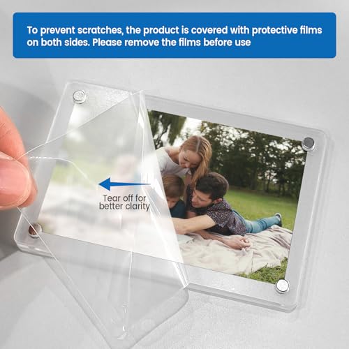 Car Sun Visor Photo Holder, Magnetic Car Picture Frame, Universal Car Visor Clip for Add Personality to Your Vehicle (Transparent, 2.8 x 4.7) - size: 2.8 x 4.7