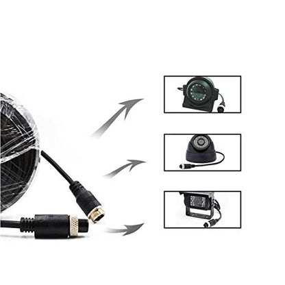 32FT 10M Car Video 4-Pin Aviation Extension Cable for CCTV Rearview Camera Truck Trailer Camper Bus Motorhome Vehicle Backup Monitor System Waterproof Shockproof - color: 4Pin Aviation cable 32ft