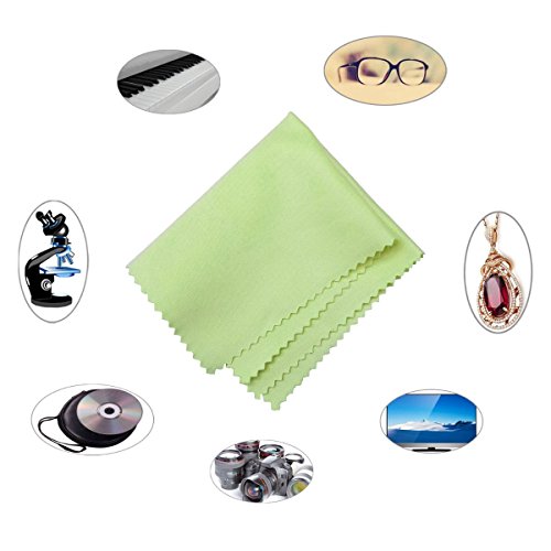 Microfiber Screen Cleaning Cloths, HTTX 4-Pack 6 x 7 inches for Cell Phones, Tablets, LCD TV, Laptop, Camera Lenses, Surface Tablet, Monitor, Car GPS Screens, Spectacles, Glasses, Watches [Green] - color: Green