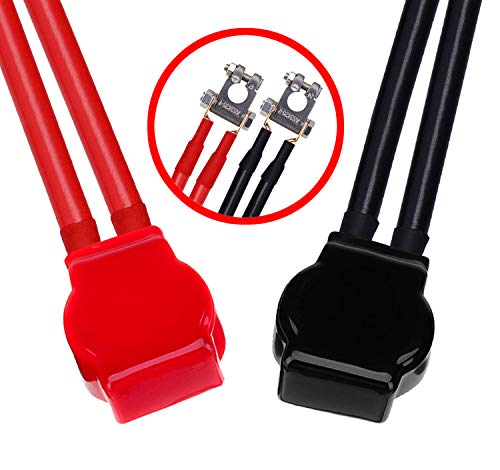 Ampper Military Spec Battery Terminal Top Post Kit with Cover, 4 Copper Lugs and Heatshrink for Marine Car Boat RV Vehicles and More (Kit) - size: Kit