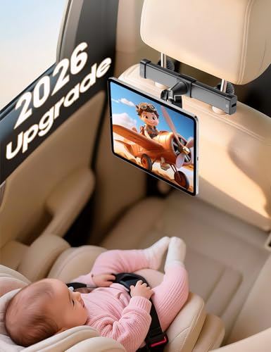 OHLPRO Tablet Holder for Car Headrest,360°Adjustable Magnetic Tablet Mount for Car Backseat,Gifts Road Trip Essentials for Kids,Fits for 4.7-17" Device Like iPad Pro, Air, Mini, Galaxy, Fire - size: 4.7-17" Device