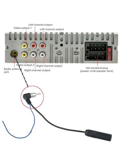 Car Radio Antenna Extension Cable with Power Supply Booster Lead Wire DIN Plug Male to Female Adapter Connector for Car Stereo Head Unit Aftermarket Car Audio System AM FM Radio Receiver
