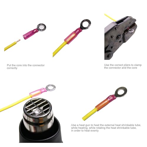 100pcs Blue Heat Shrink Female Spade Connectors,AWG 16-14 Gauge Insulated Electrical Crimp Wire Terminals - color: Blue, size: female quick disconnects