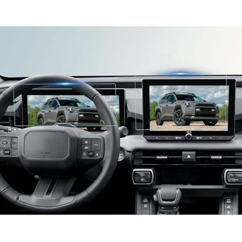 BIBIBO 2Pcs for New 2026 RAV4 Screen Protector 2026 Toyota RAV4 (LE/SE/XLE Premium/Woodland) 10.5-Inch Touchscreen+12.3"Dashboard [Tempered Glass Anti-Scratch Lessen Fingerprints] 2026 RAV4 Accessories(Not Fit 2026 RAV4 12.9"Display)