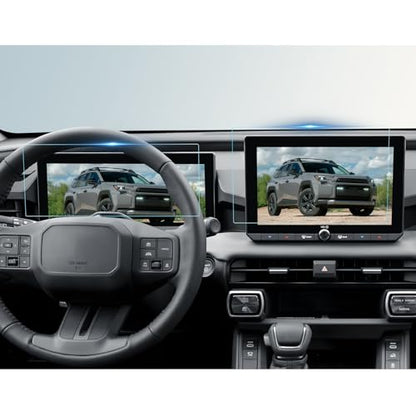 BIBIBO 2Pcs for New 2026 RAV4 Screen Protector 2026 Toyota RAV4 (LE/SE/XLE Premium/Woodland) 10.5-Inch Touchscreen+12.3"Dashboard [Tempered Glass Anti-Scratch Lessen Fingerprints] 2026 RAV4 Accessories(Not Fit 2026 RAV4 12.9"Display)