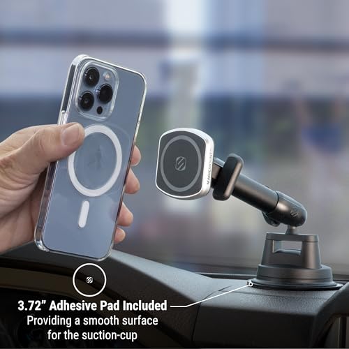 Scosche MP2WD2HD MagicMount™ Pro2 XL Heavy Duty, Strong Suction Cup Cell Phone Mount with Long Arm Windshield/Dashboard Phone Holder and Anti-Shake Stabilizer for iPhone, Android, Tablet, Car, Truck - size: Pro, style: MagSafe - Extendo Window / Dash Suct