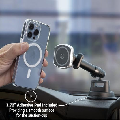 Scosche MP2WD2HD MagicMount™ Pro2 XL Heavy Duty, Strong Suction Cup Cell Phone Mount with Long Arm Windshield/Dashboard Phone Holder and Anti-Shake Stabilizer for iPhone, Android, Tablet, Car, Truck - size: Pro, style: MagSafe - Extendo Window / Dash Suct