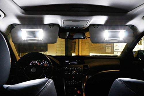 iJDMTOY 4pcs Extremely Bright 9-SMD 29mm 6614 Replacement Bulbs Compatible With Car SUV Truck Sunvisor Flips Vanity Mirror Lights, Xenon White