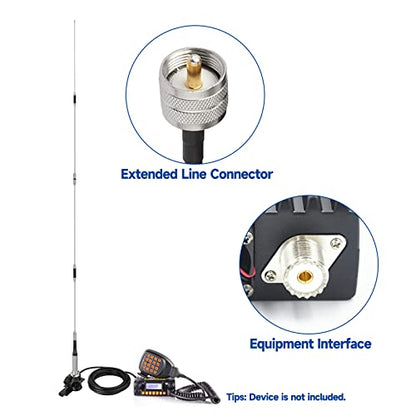 Bingfu High Gain 62inch Mobile Ham Radio Antenna VHF UHF Dual Band - color: Lip Mount Antenna Kit 62inch