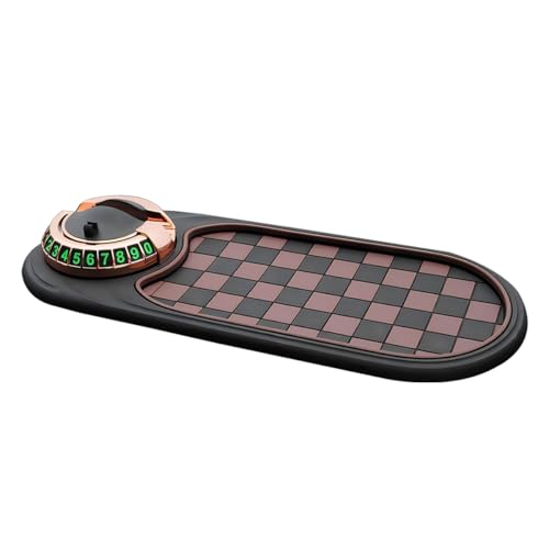 HZEL Car Dash Anti-Slip Pad, 3 in 1 Rotating Vehicle Dashboard Mat with Temporary Parking Number, Anti-Shake Auto Phone Sunglasses Keys Holder Organizer Pad, Universal Fit (Black/Brown/Gold) - color: Black/Brown/Gold