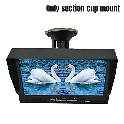 Windshield/Suction Cup Mount Bracket for 7 Inch Display, Dash Cam GPS Holder, Rear View Backup Camera Monitor Fix on Windshield (Black)