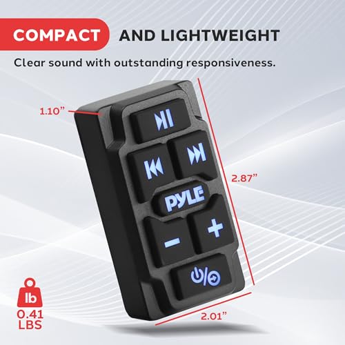 Pyle Rocker Switch Wireless BT Audio Controller, Waterproof Rated Marine Receiver Remote Control for Car, Truck, Boat, 4x4, PowerSport Vehicles, Connect and Stream Audio from External Devices