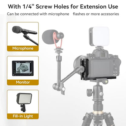 UTEBIT Camera L Bracket, with 1/4'' Screw Hole & Quick Release Plate