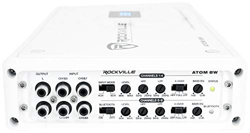 Rockville Atom 8W White 8-Channel Marine/Boat Amplifier Amp - color: White
