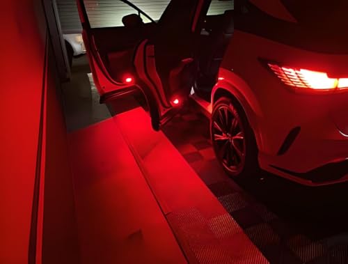 iJDMTOY Brillian Red 18-SMD Full LED Under Side Door Courtesy Lights Compatible with Toyota 2022-up Tundra, 2023-up Sequoia, Compatible with Lexus 2024-up GX550, Replace OEM Single LED Lamp - style: Red