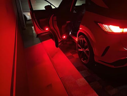 iJDMTOY Brillian Red 18-SMD Full LED Under Side Door Courtesy Lights Compatible with Toyota 2022-up Tundra, 2023-up Sequoia, Compatible with Lexus 2024-up GX550, Replace OEM Single LED Lamp - style: Red