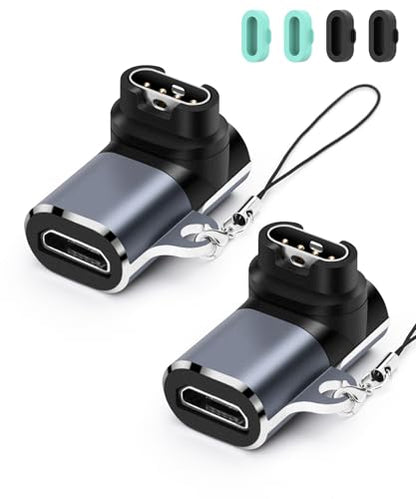Watch Charging Adapter, AIYEEN Micro USB Female to Male Adapter Charging Port Compatible with Garmin Fenix 7/7S/7X/6/6X/6S, etc., Micro USB Watch Charger with Anti-Lost Buckle