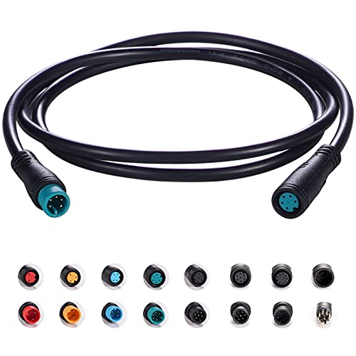 Extension Cable 2Pin/3Pin/4Pin/5Pin/6Pin/8Pin/9Pin Waterproof Plug Works for Electric Bicycle Light/Throttle/Ebrake/Display Ebike Parts Extend Cable (5pin 80cm) - color: 5pin Female to Male, size: 80cm