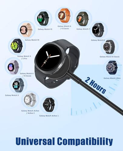 for Samsung Watch Charger Fast Charging,2 in 1 Galaxy Watch Phone Charger 6ft with 25W USBC Charger Compatible with Galaxy Watch 8/7/Ultra/6/6 Classic/5/5Pro/4/4 Classic/3/Active2/1/S24/S23/S22/21 - color: Black, size: Samsung-2in1-6FT