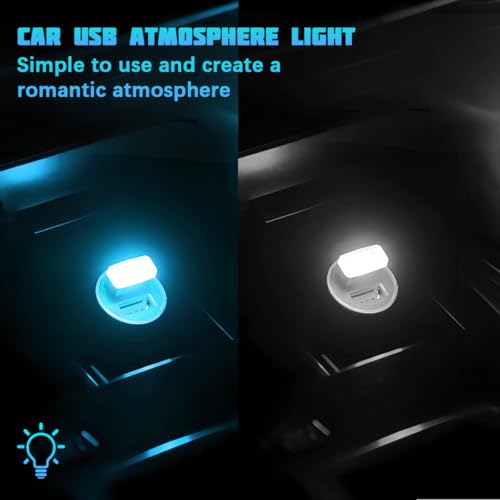 4 Pack 5 V 0.2 W USB Interior Ambient Lights, White+Ice Blue - color: White+Ice Blue